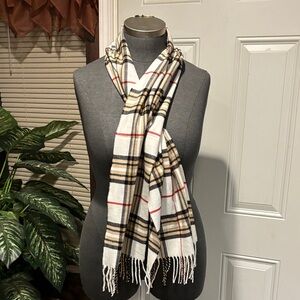 Plaid Fringe Scarf